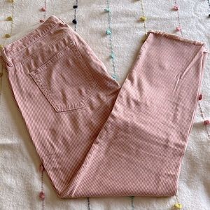 LOFT SKINNY CROPPED LIGHT RED PINSTRIPED JEANS sz30/10